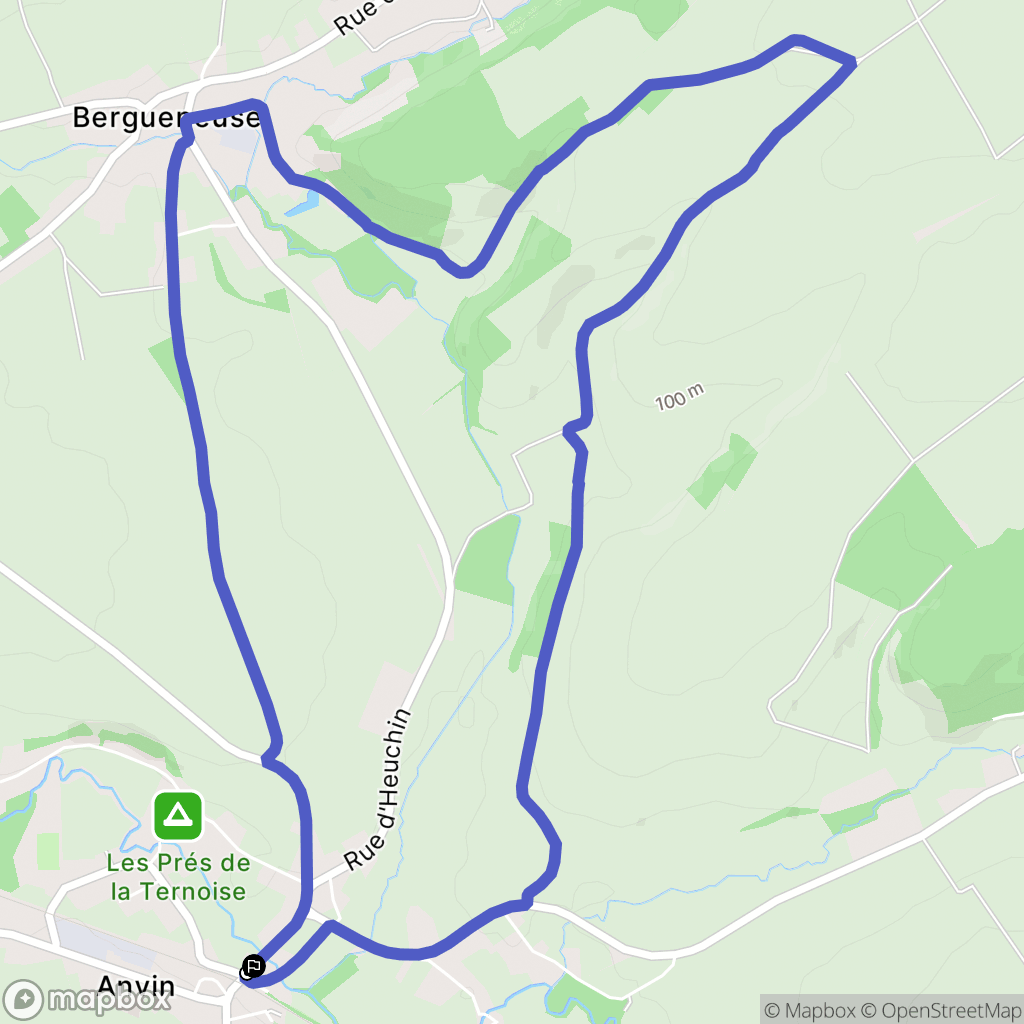 Anvin : carte du parcours de randonnée - France