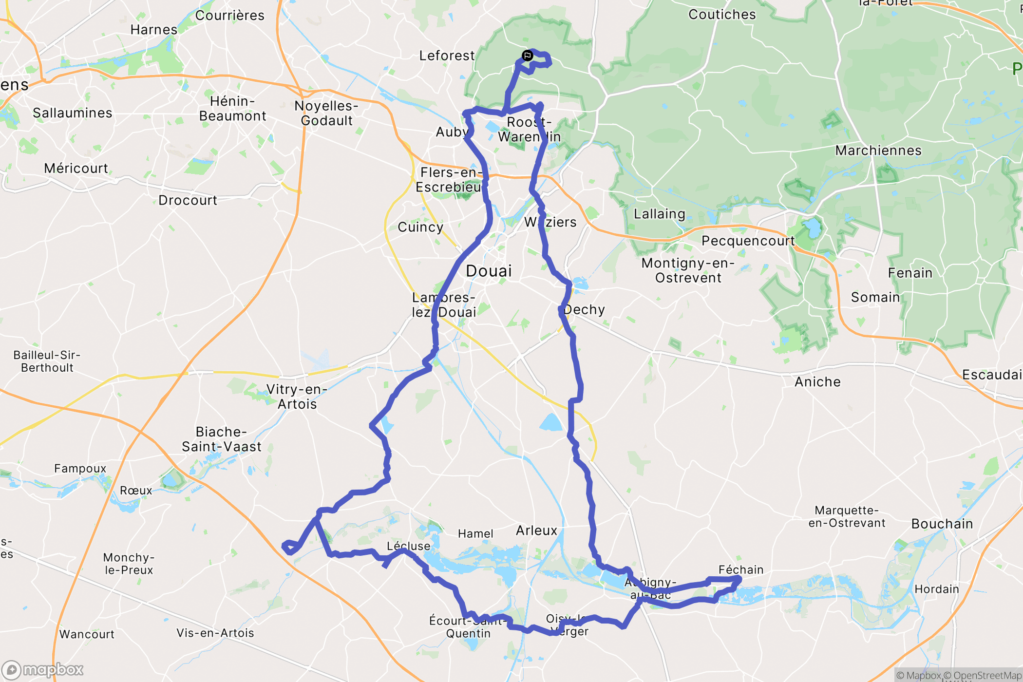 Raimbeaucourt : carte du parcours de randonnée - France