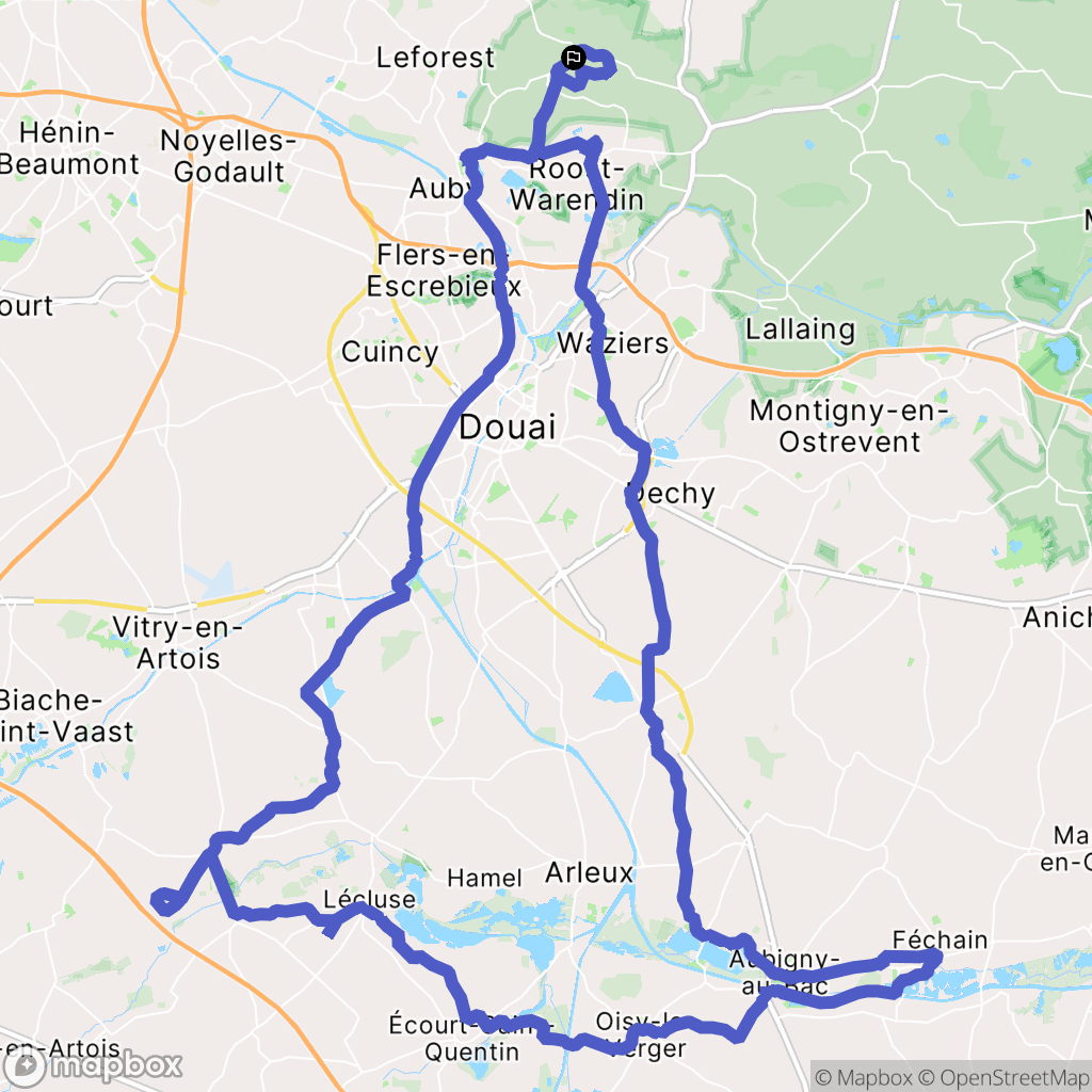 Raimbeaucourt : carte du parcours de randonnée - France
