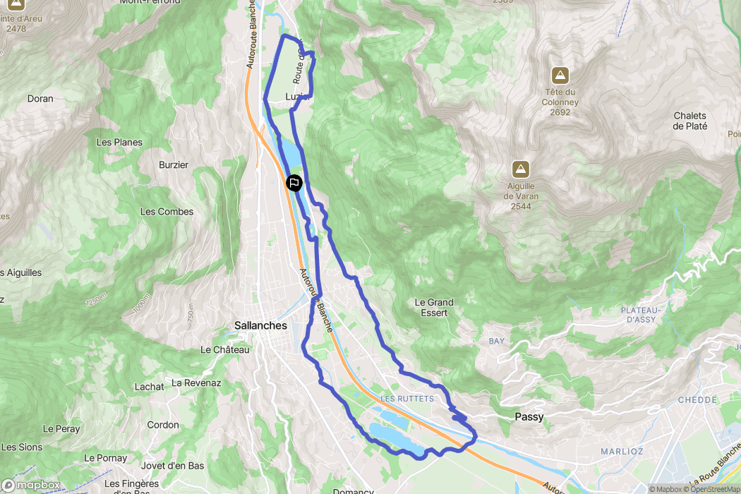 Sallanches : carte du parcours de randonnée - France