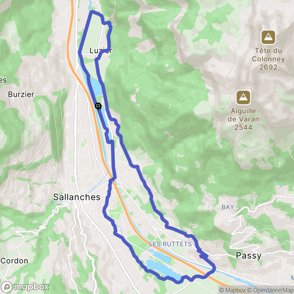 Sallanches : carte du parcours de randonnée - France