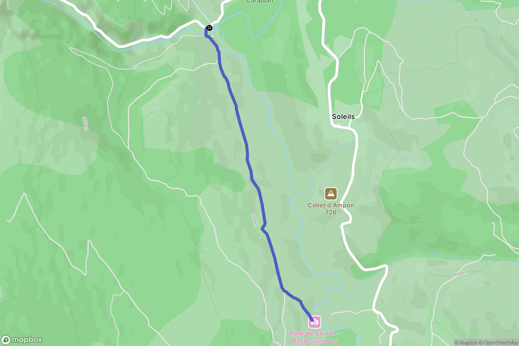 Rougon : carte du parcours de randonnée - France