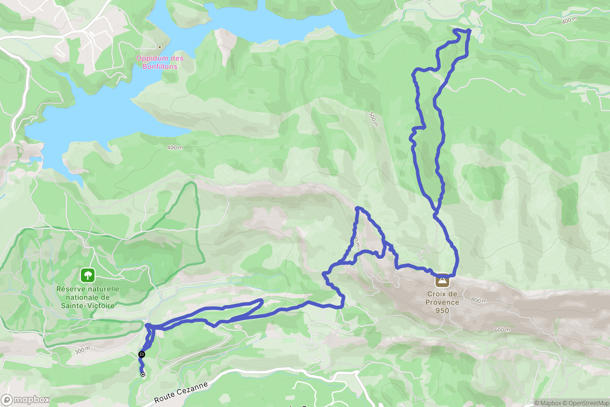 Beaurecueil : carte du parcours de randonnée - France