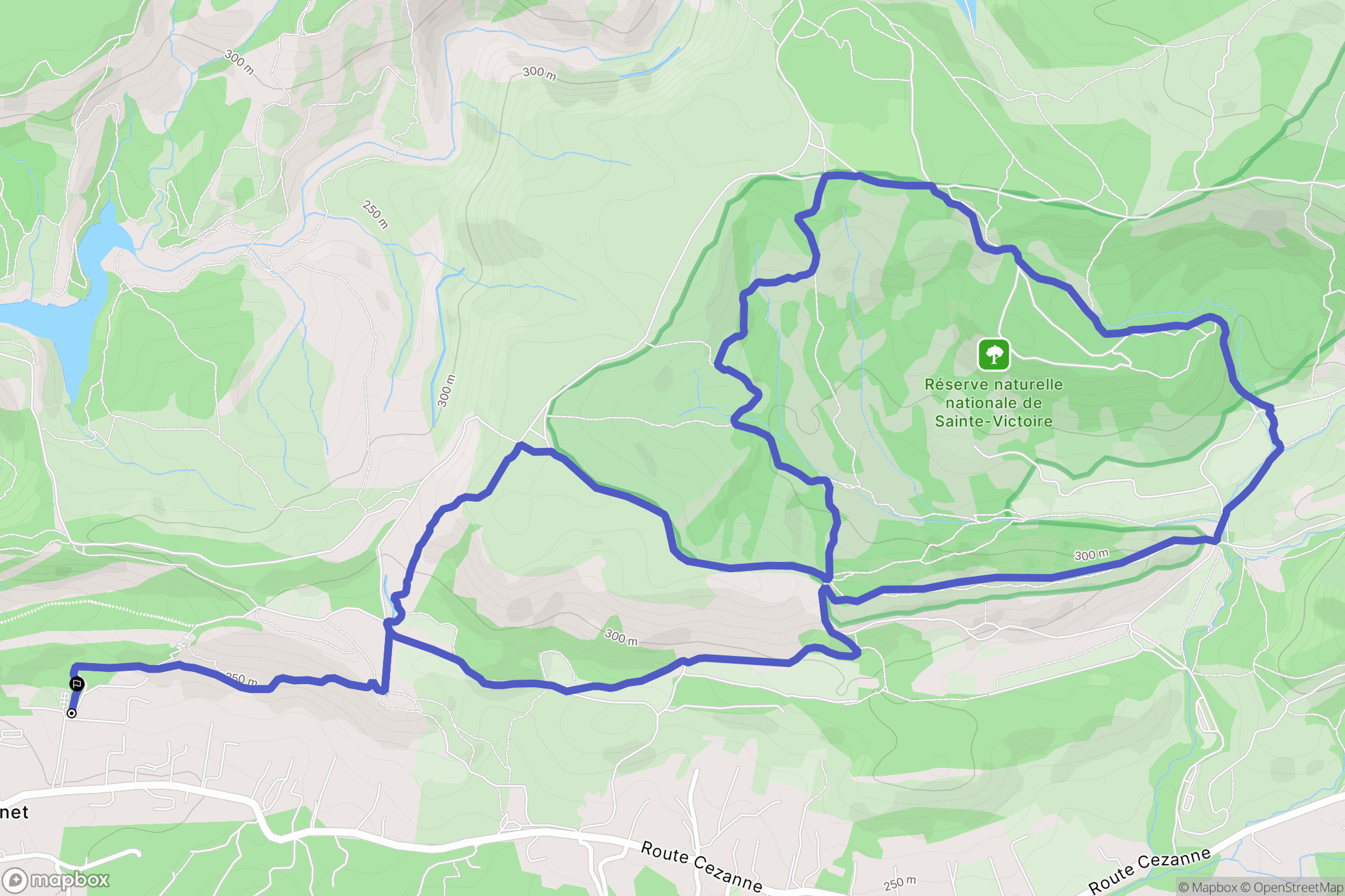 Le Tholonet : carte du parcours de randonnée - France