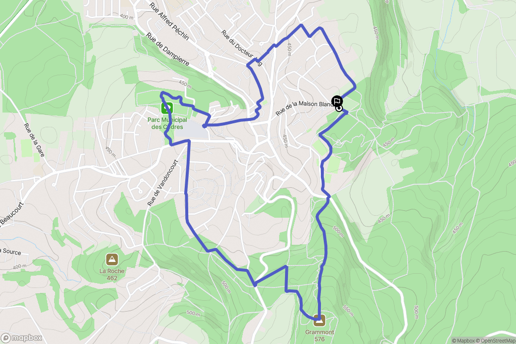 Beaucourt : carte du parcours de randonnée - France