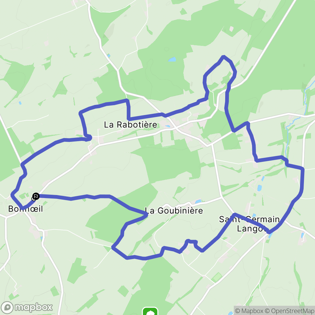 Bonnœil : carte du parcours de randonnée - France