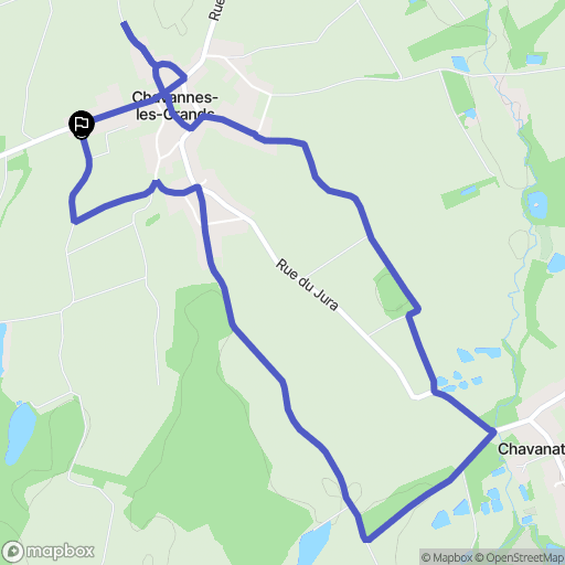 Chavannes-les-Grands : carte du parcours de randonnée - France