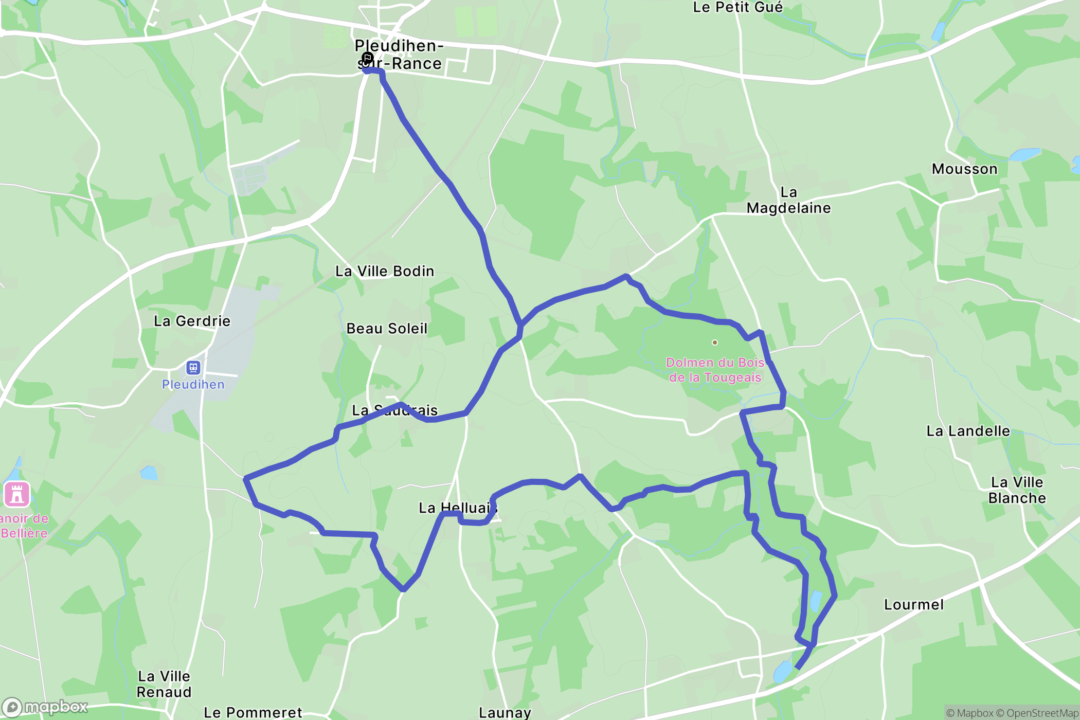 Pleudihen-sur-Rance : carte du parcours de randonnée - France