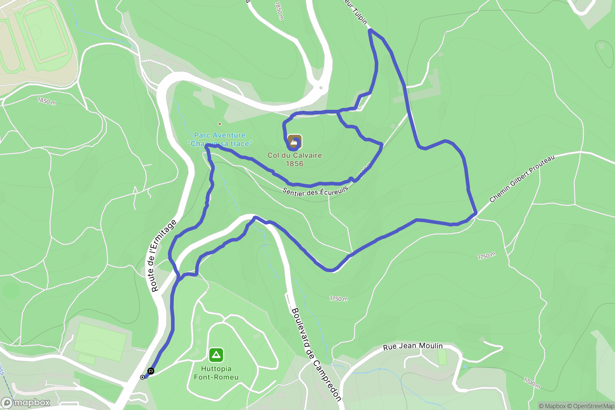 Font-Romeu-Odeillo-Via : carte du parcours de randonnée - France