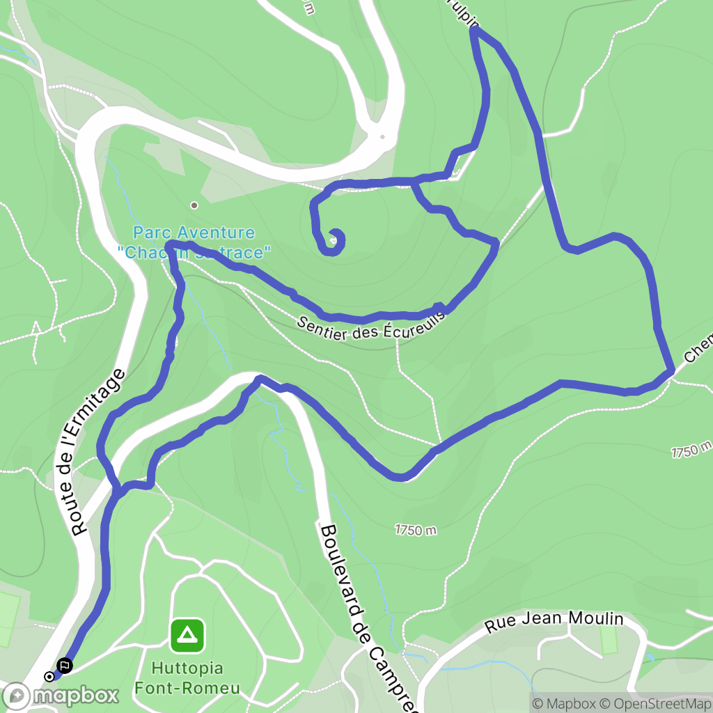 Font-Romeu-Odeillo-Via : carte du parcours de randonnée - France