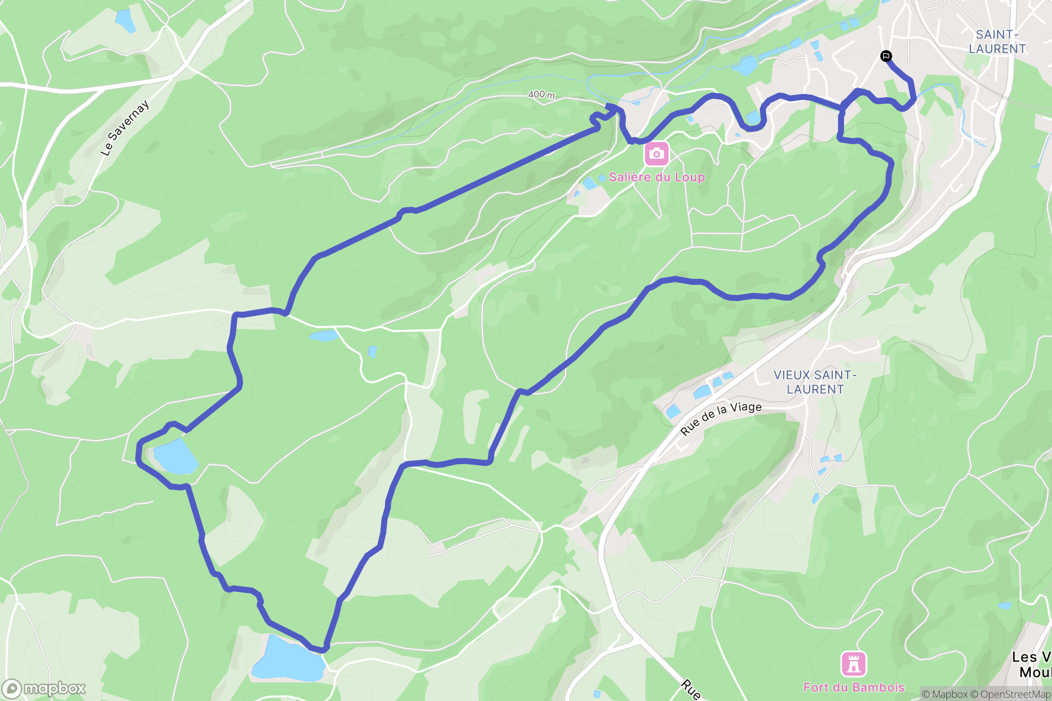Épinal : carte du parcours de randonnée - France