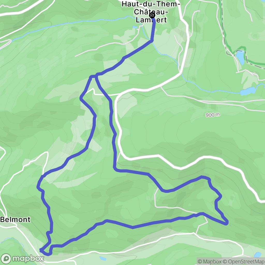 Haut-du-Them-Château-Lambert : carte du parcours de randonnée - France