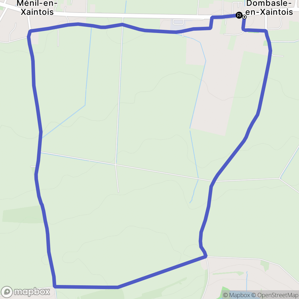 Dombasle-en-Xaintois : carte du parcours de randonnée - France