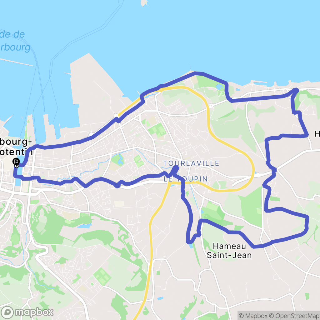 Cherbourg-en-Cotentin : carte du parcours de randonnée - France