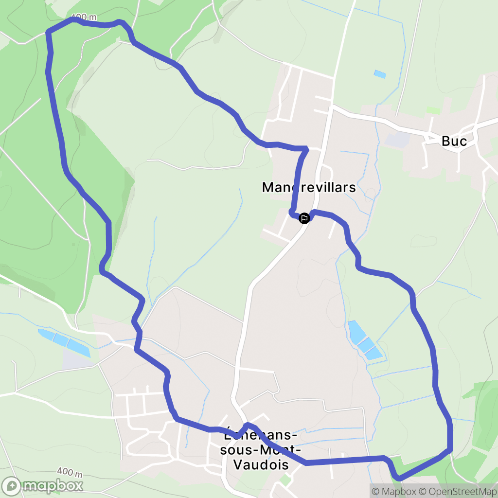 Mandrevillars : carte du parcours de randonnée - France