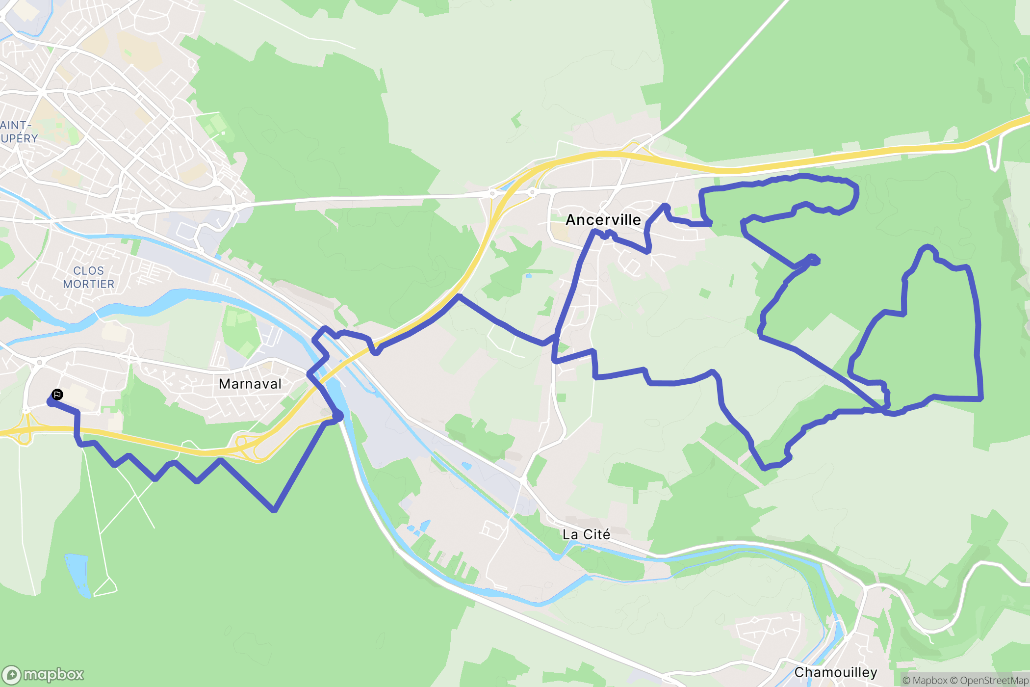 Saint-Dizier : carte du parcours de randonnée - France
