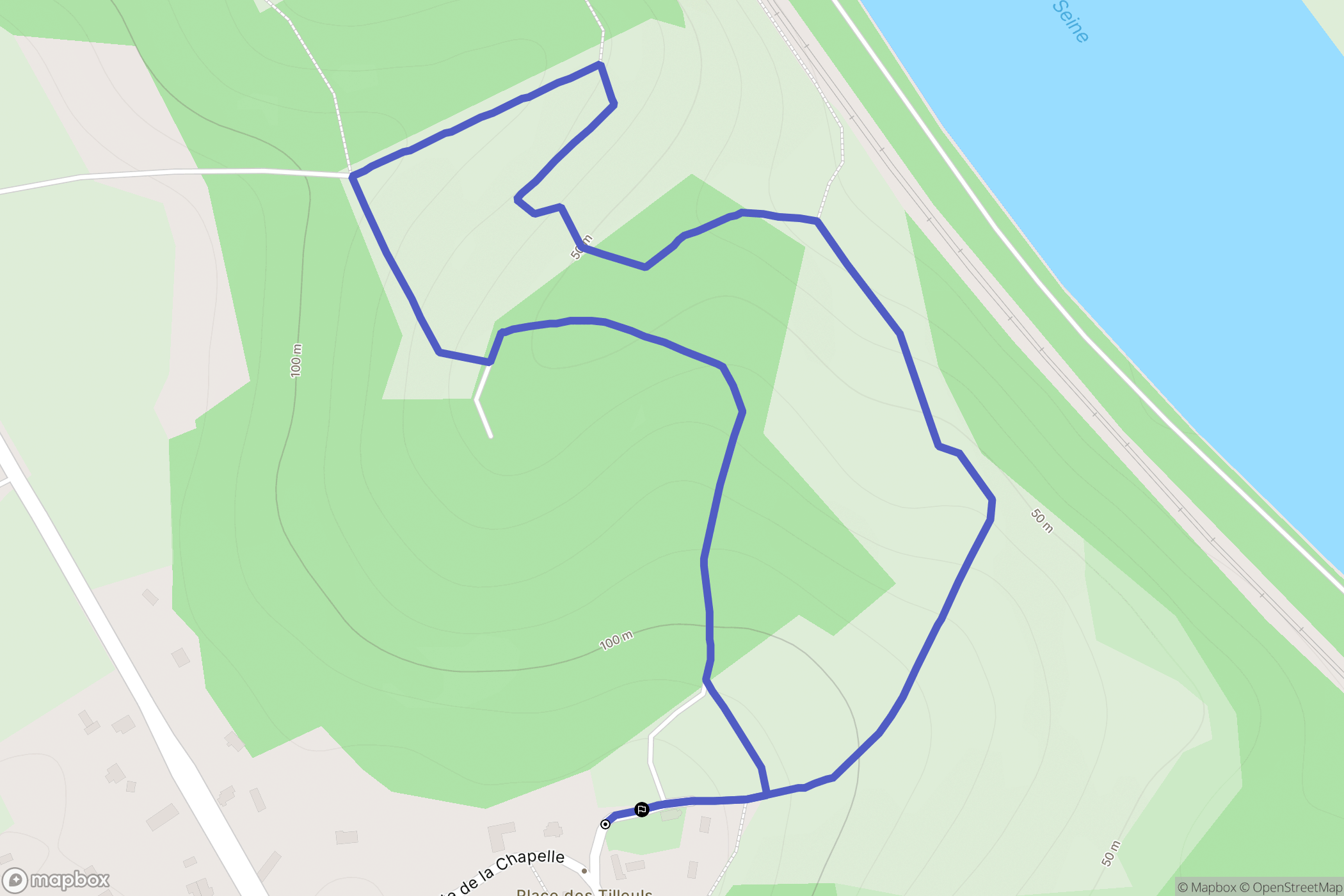 Vironvay : carte du parcours de randonnée - France
