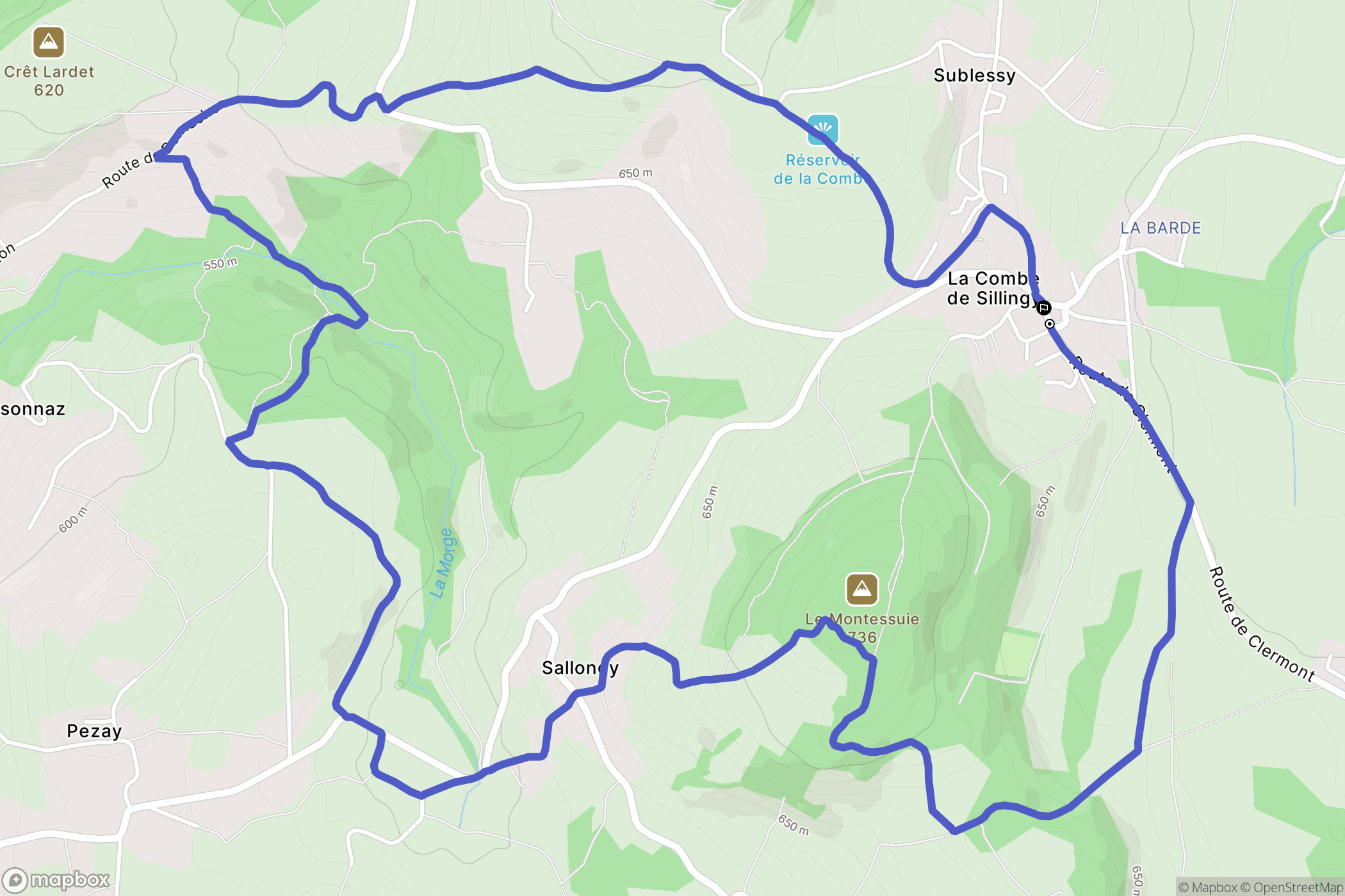 Sillingy : carte du parcours de randonnée - France