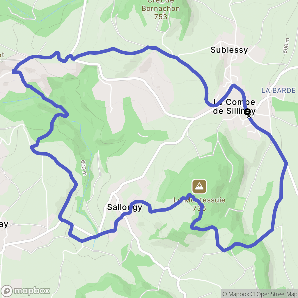Sillingy : carte du parcours de randonnée - France