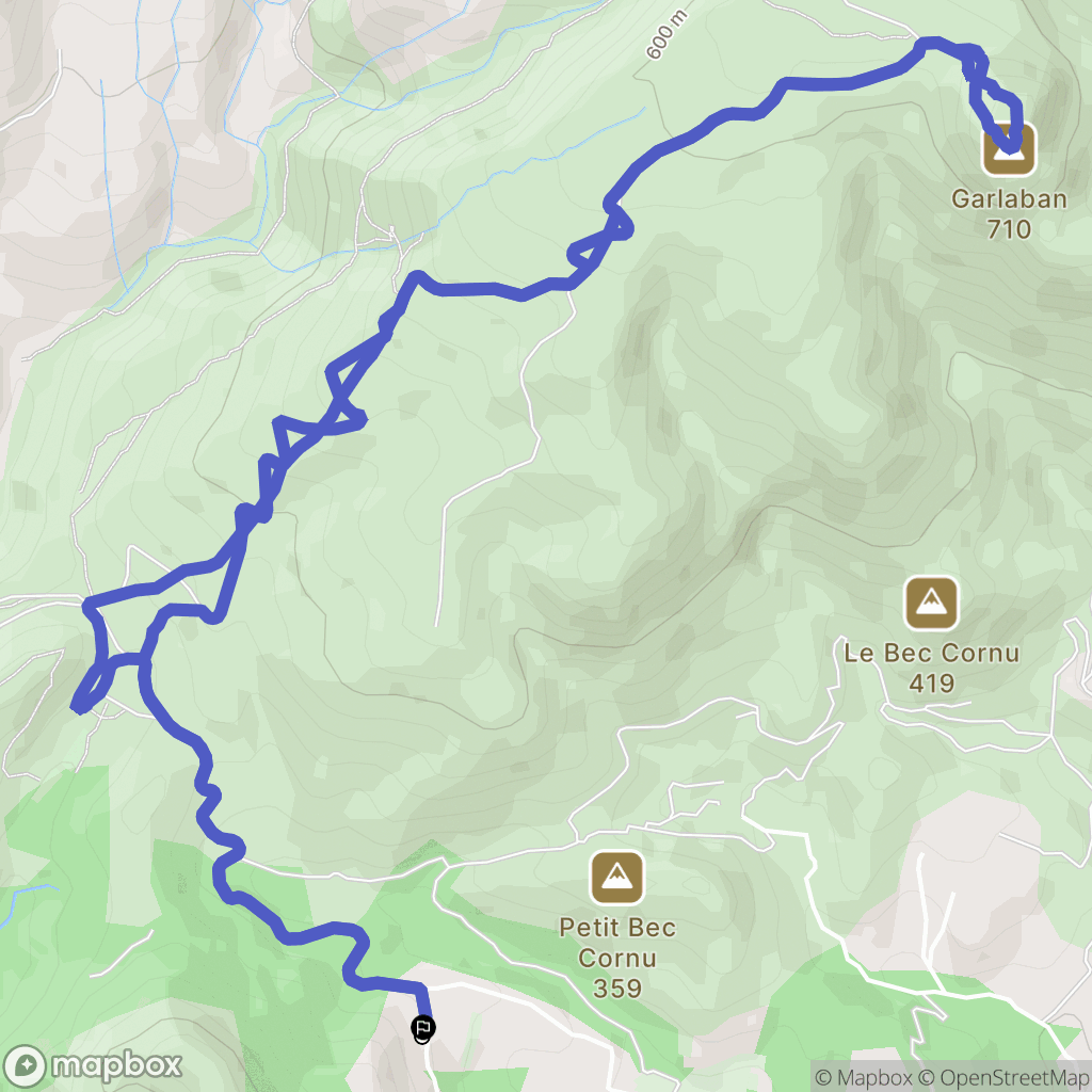 Aubagne : carte du parcours de randonnée - France