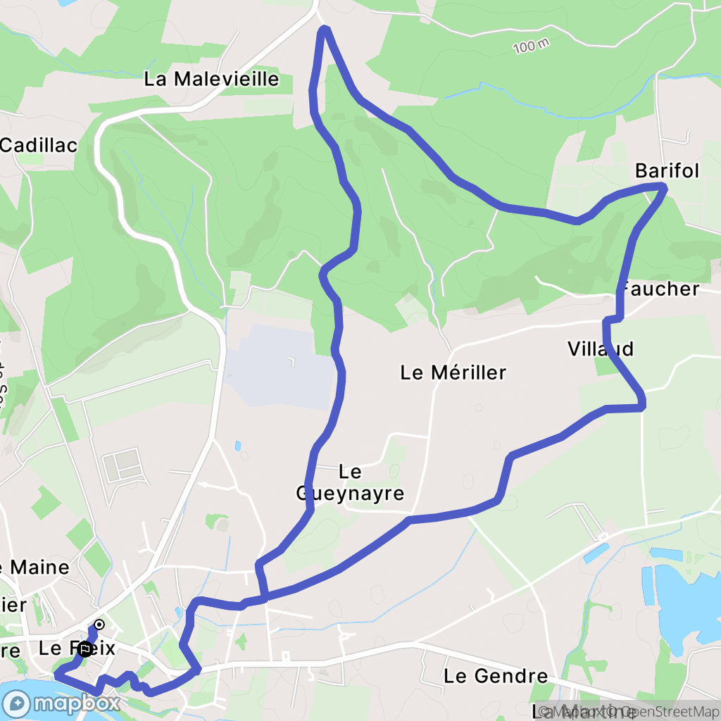 Le Fleix : carte du parcours de randonnée - France