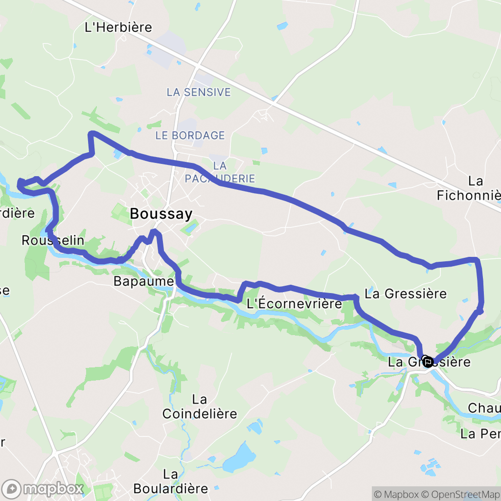 Boussay : carte du parcours de randonnée - France