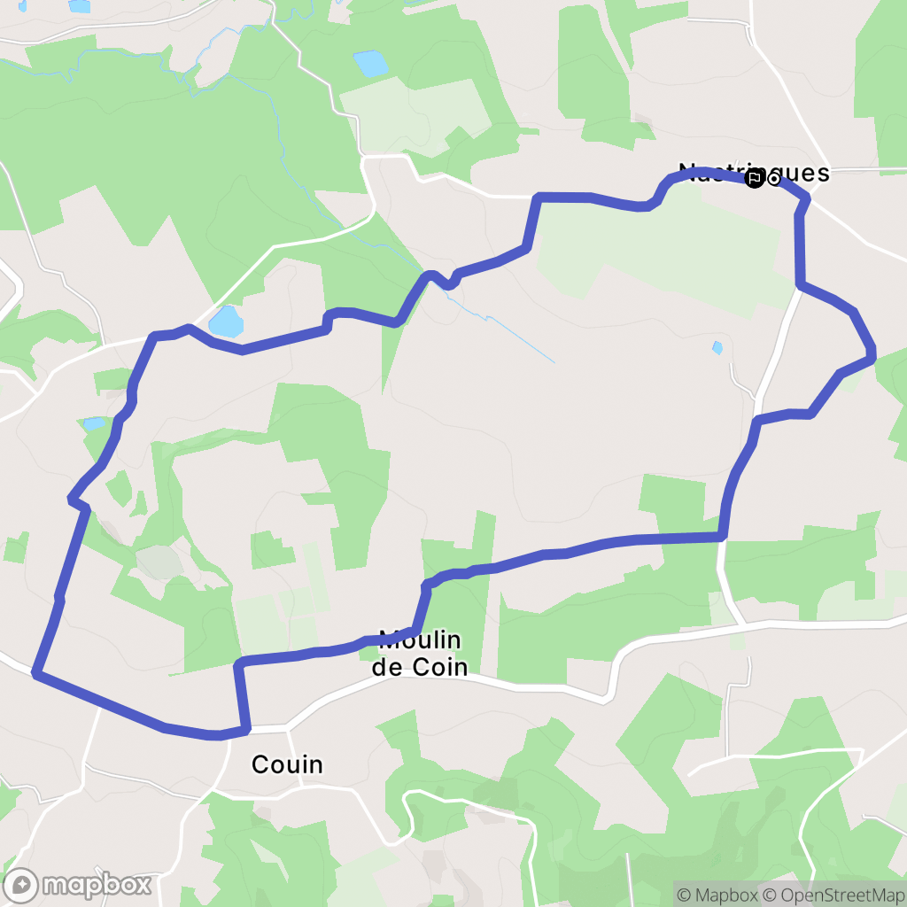 Nastringues : carte du parcours de randonnée - France