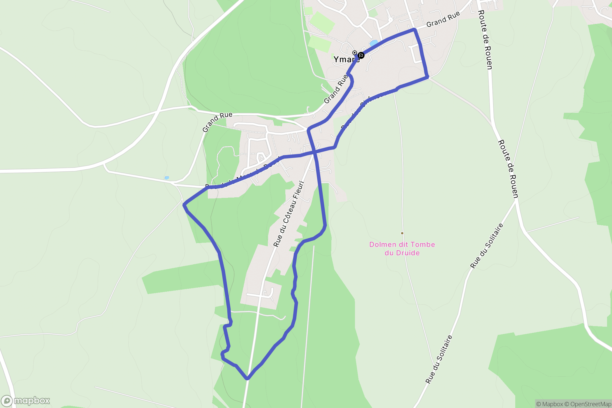 Ymare : carte du parcours de randonnée - France