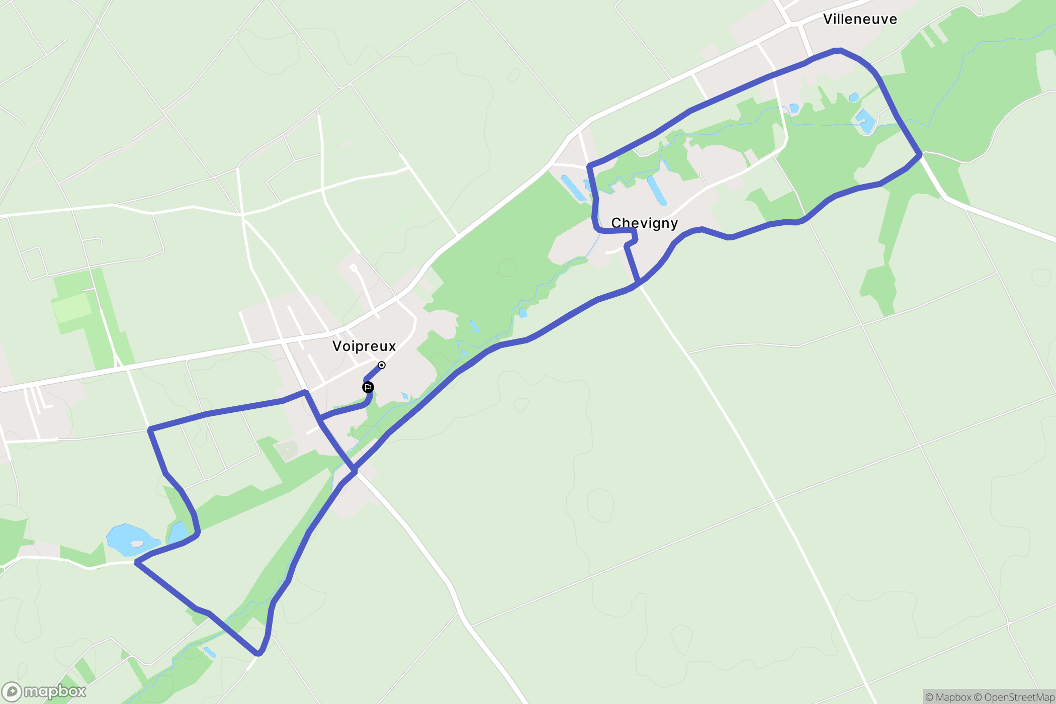 Blancs-Coteaux : carte du parcours de randonnée - France