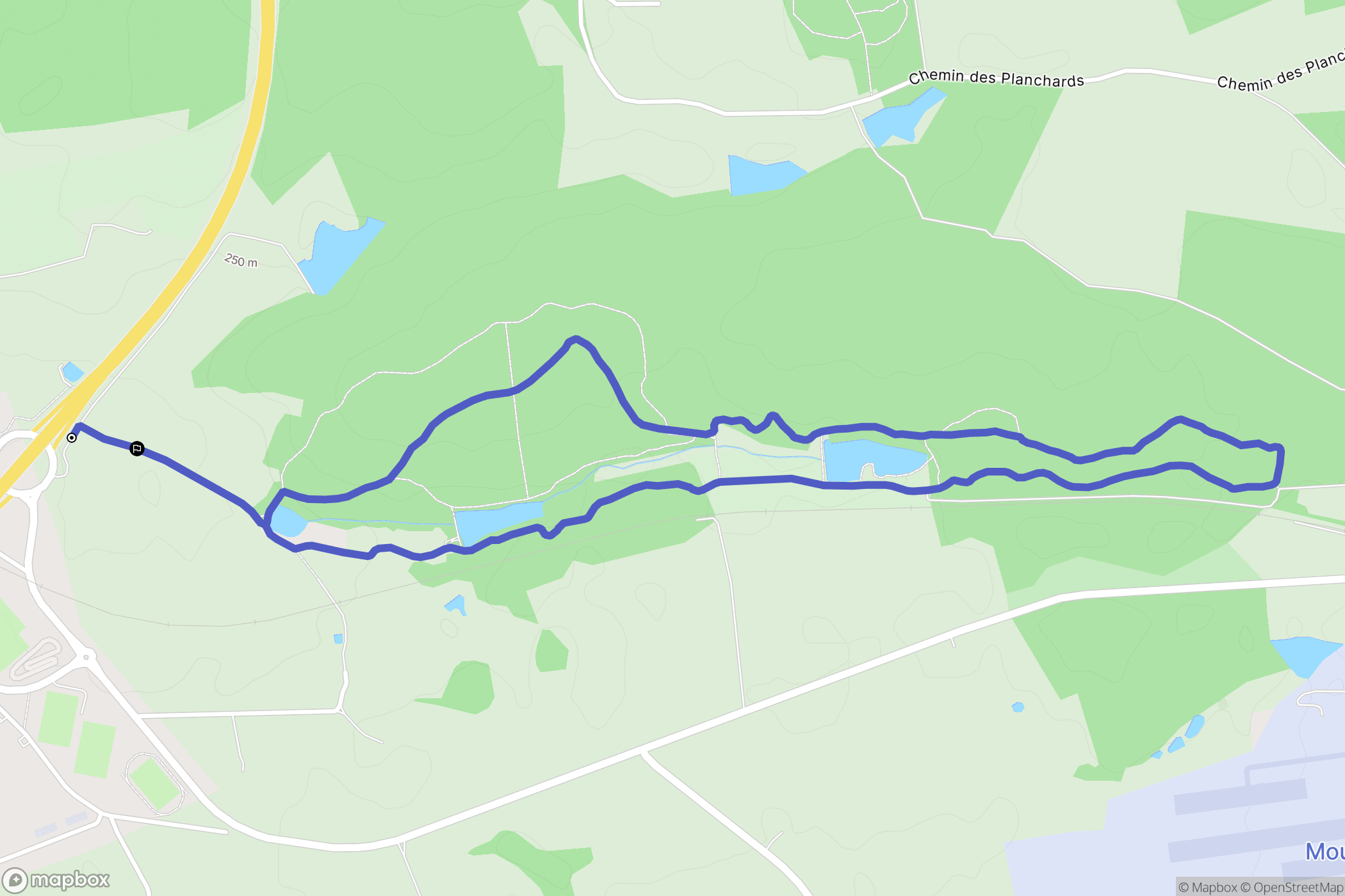 Yzeure : carte du parcours de randonnée - France