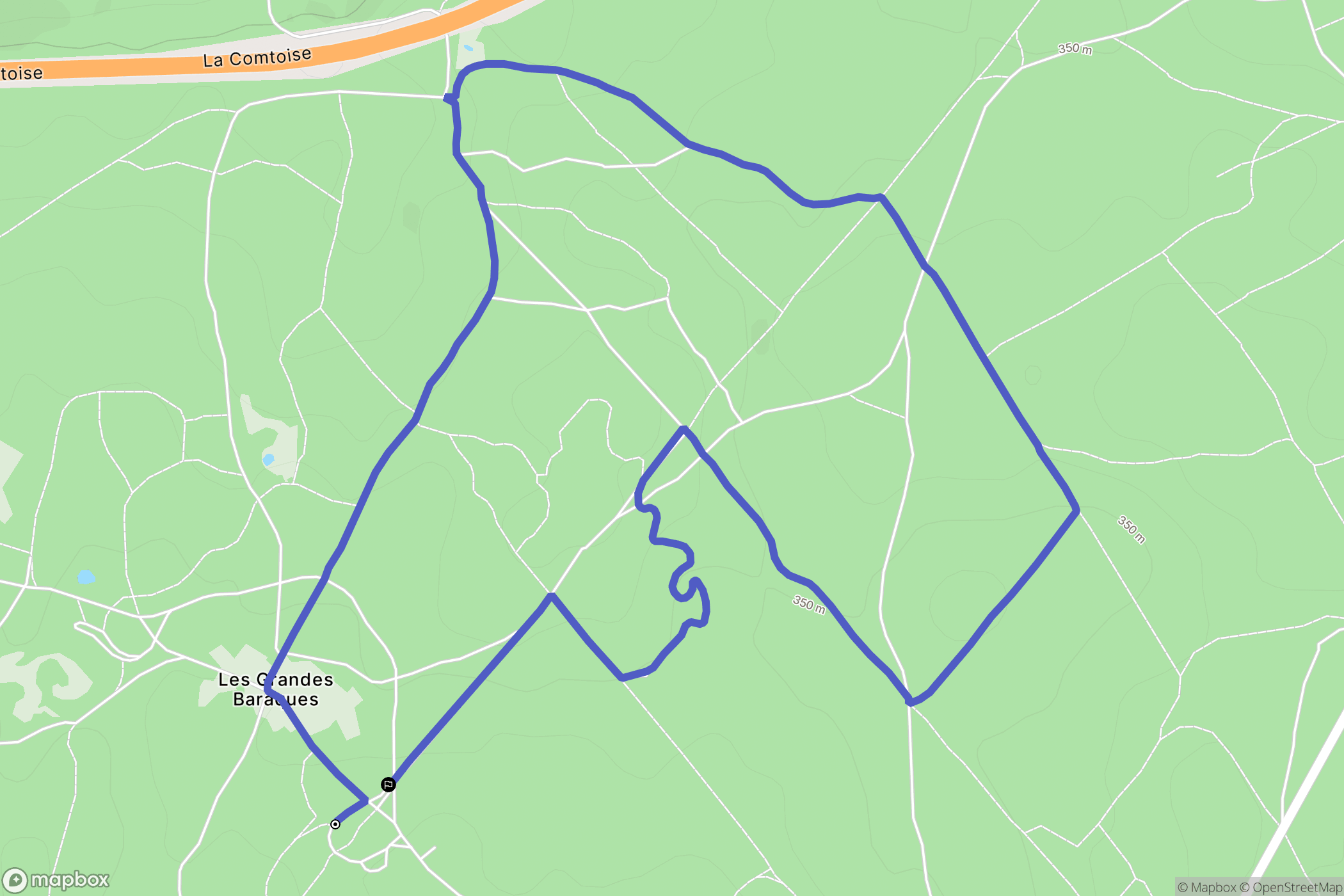 Besançon : carte du parcours de randonnée - France