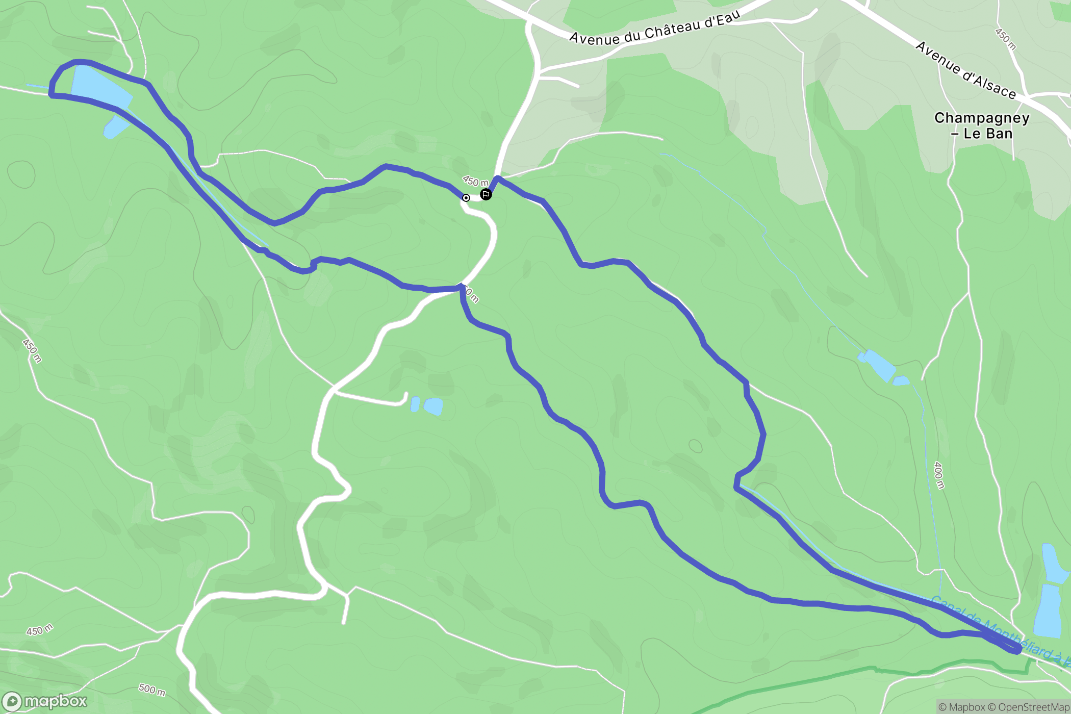 Champagney : carte du parcours de randonnée - France