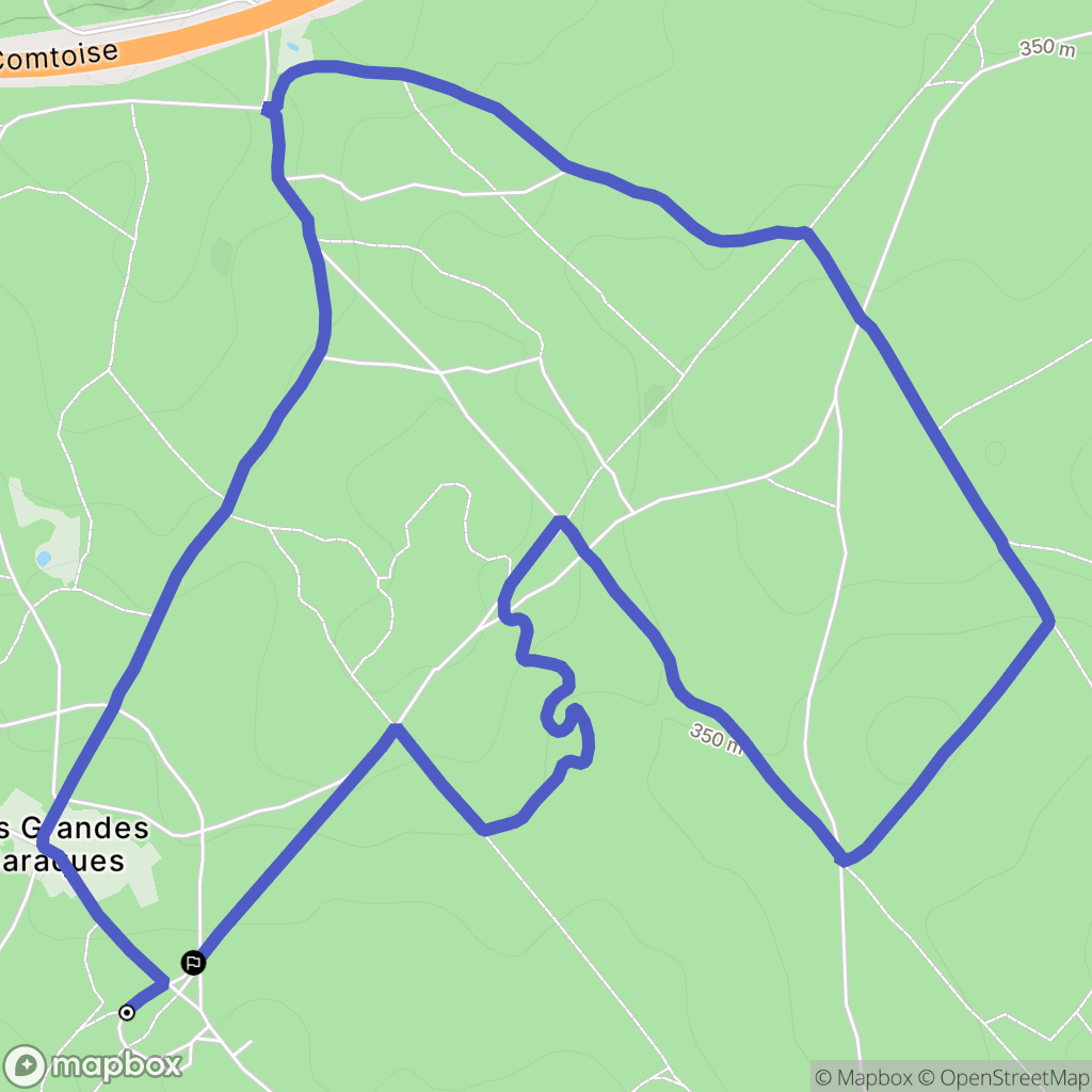Besançon : carte du parcours de randonnée - France