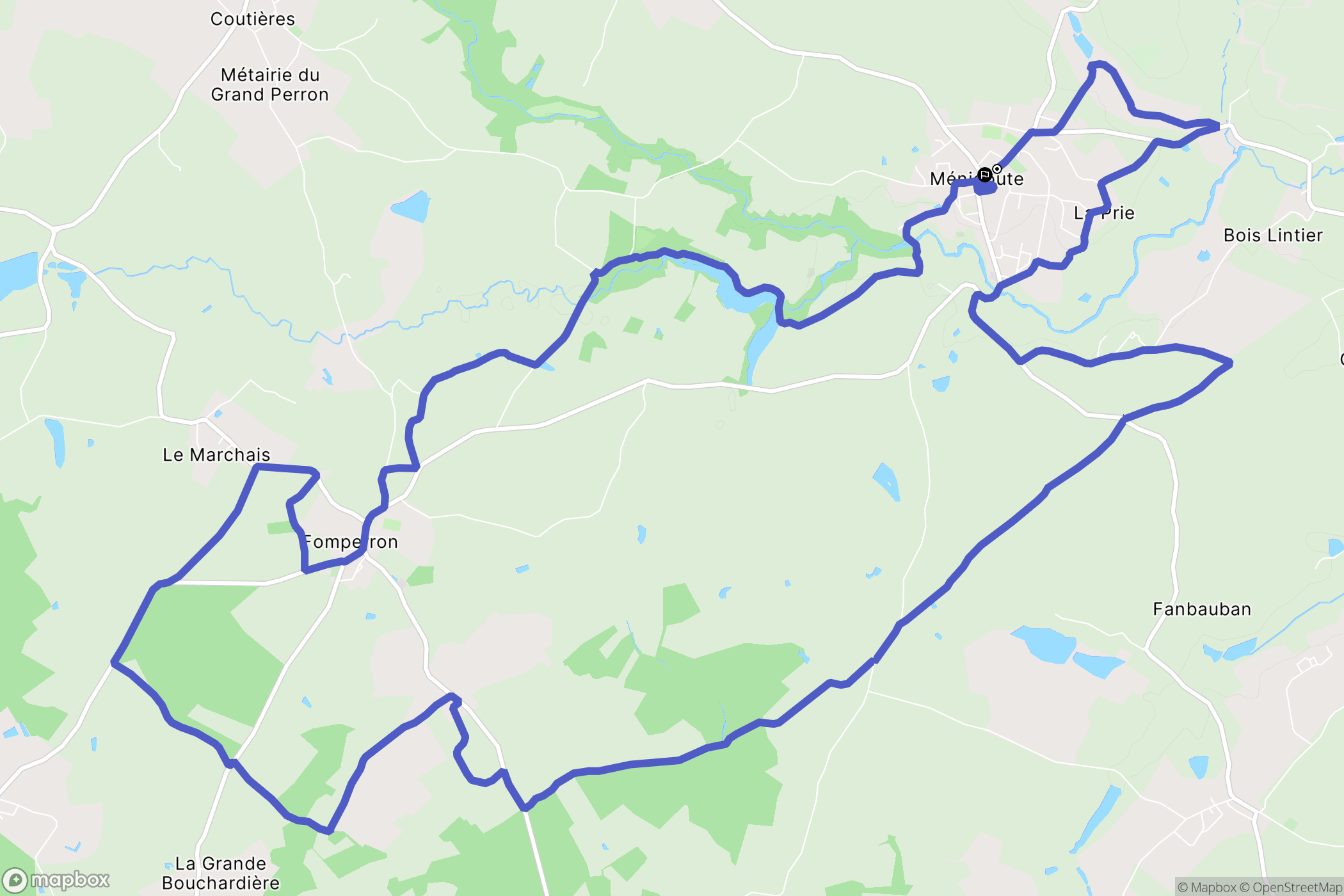 Ménigoute : carte du parcours de randonnée - France