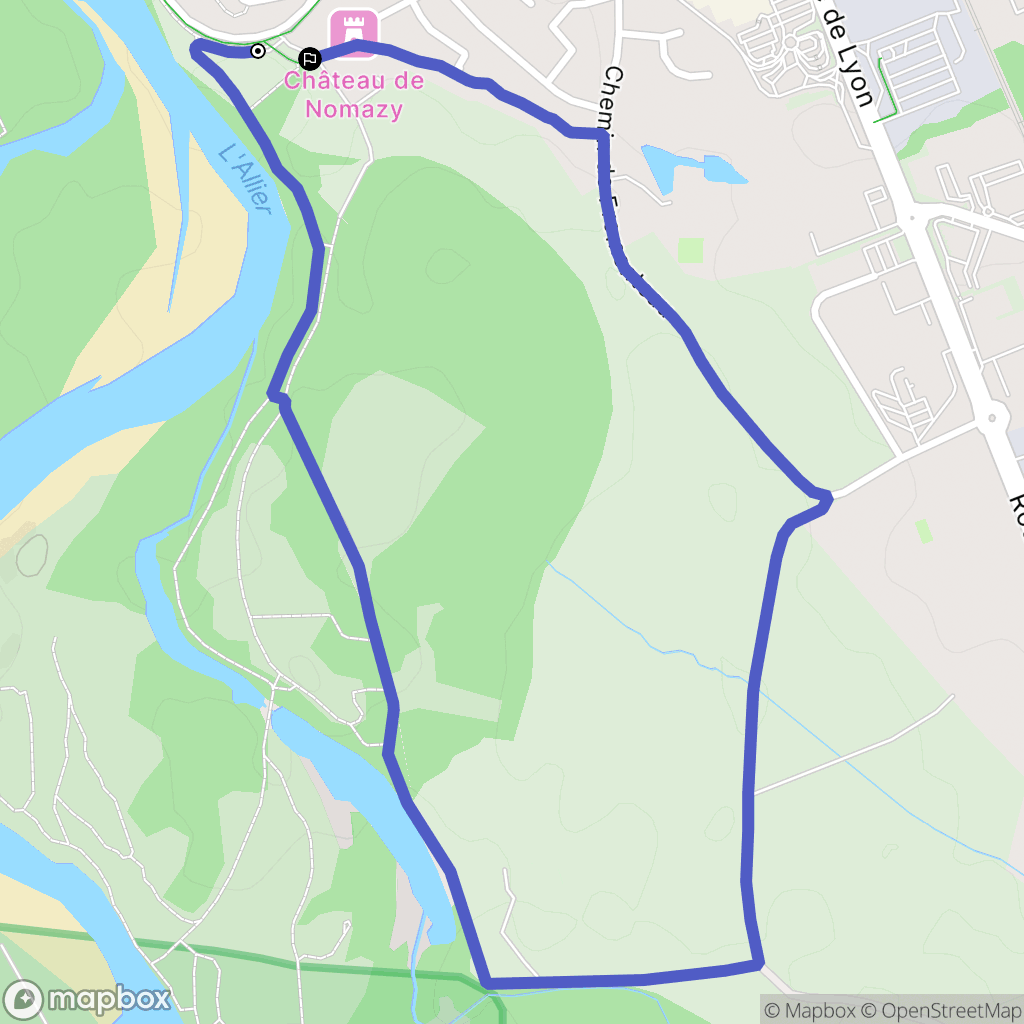 Moulins : carte du parcours de randonnée - France