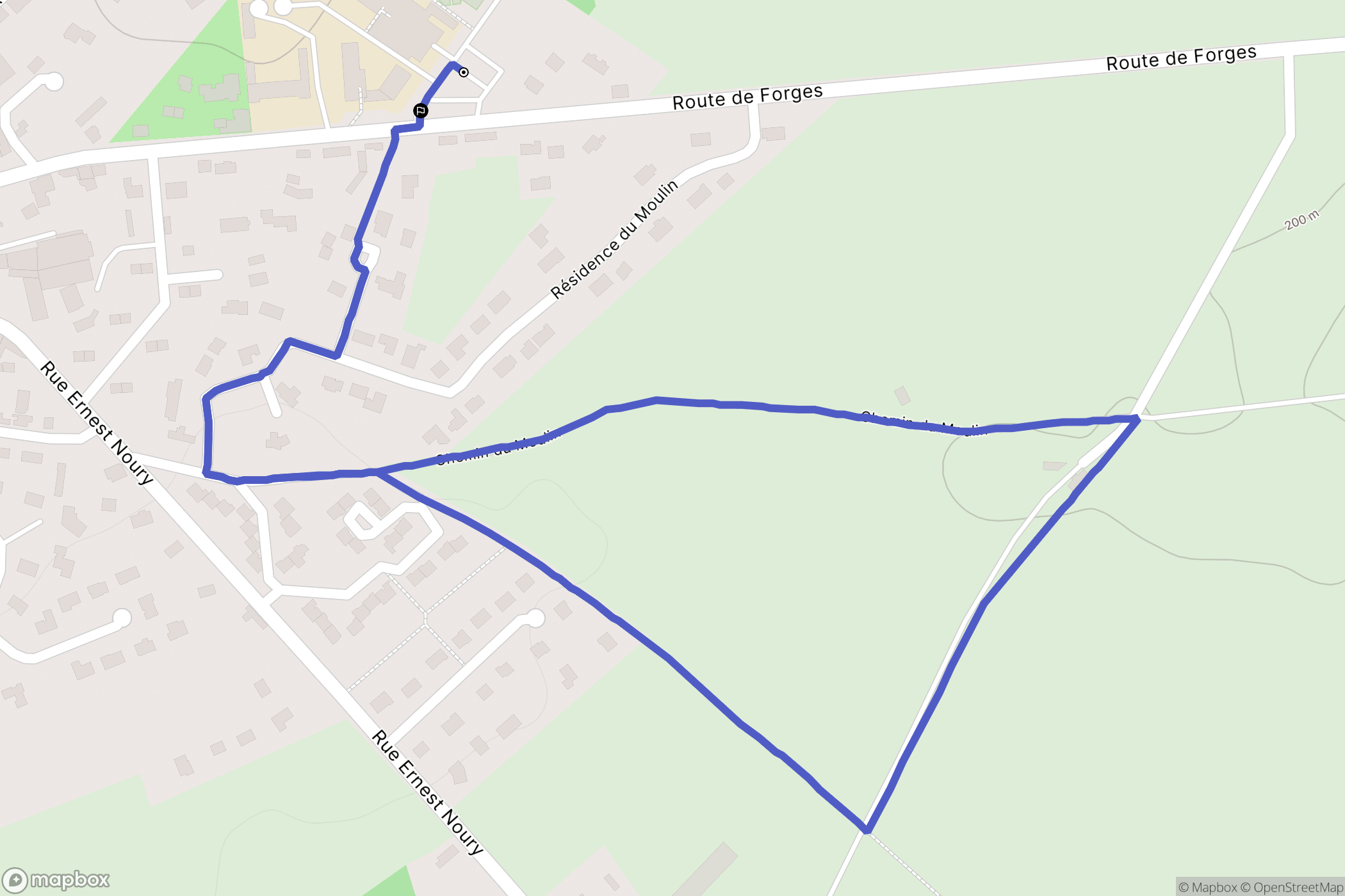 Buchy : carte du parcours de randonnée - France
