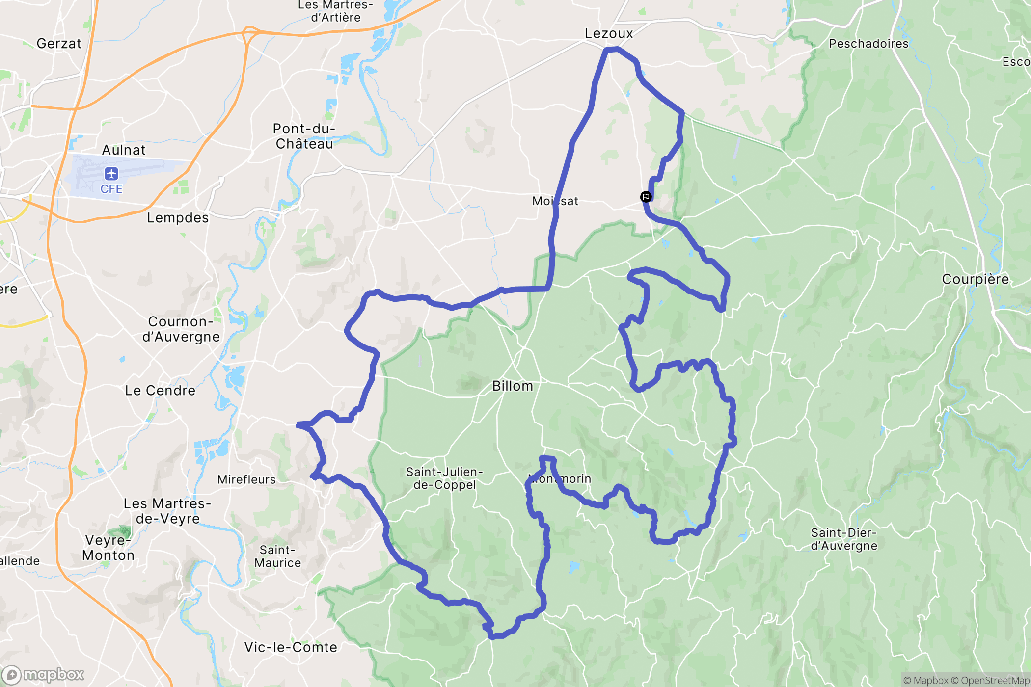 Ravel : carte du parcours de randonnée - France