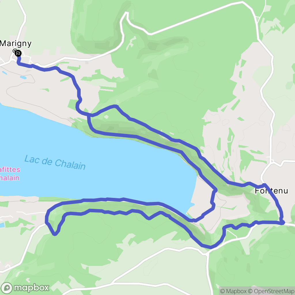 Marigny : carte du parcours de randonnée - France