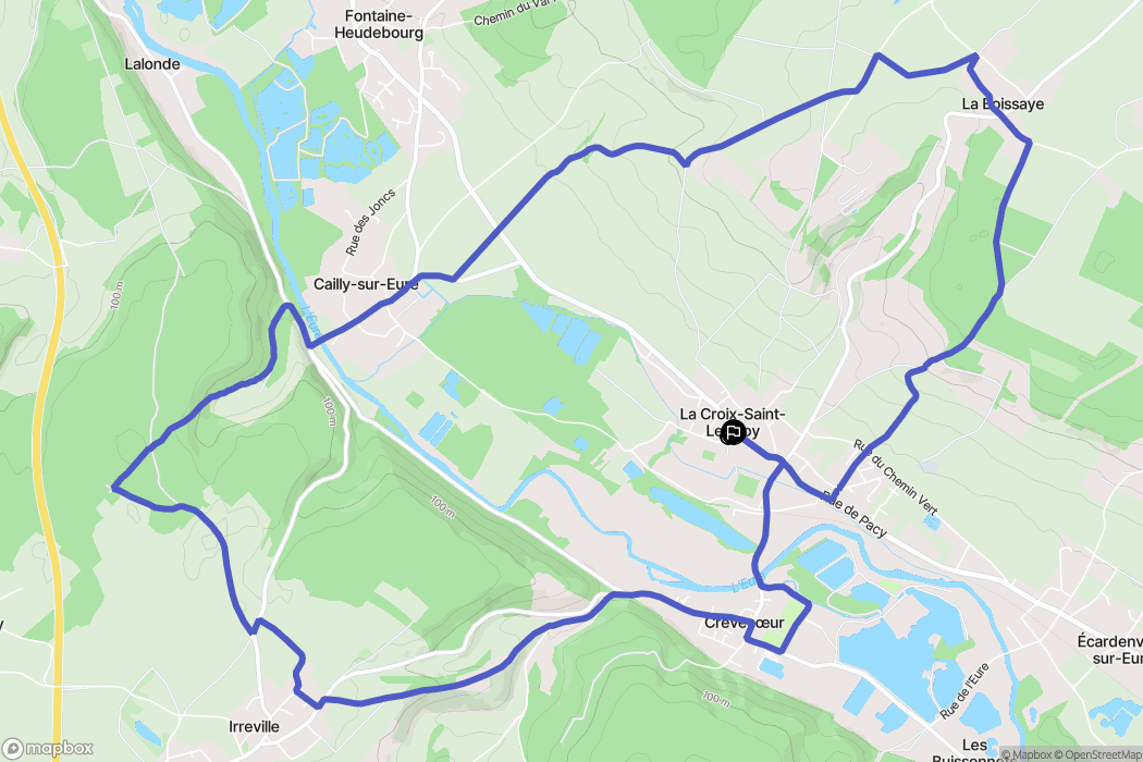 Clef-Vallée-d'Eure : carte du parcours de randonnée - France