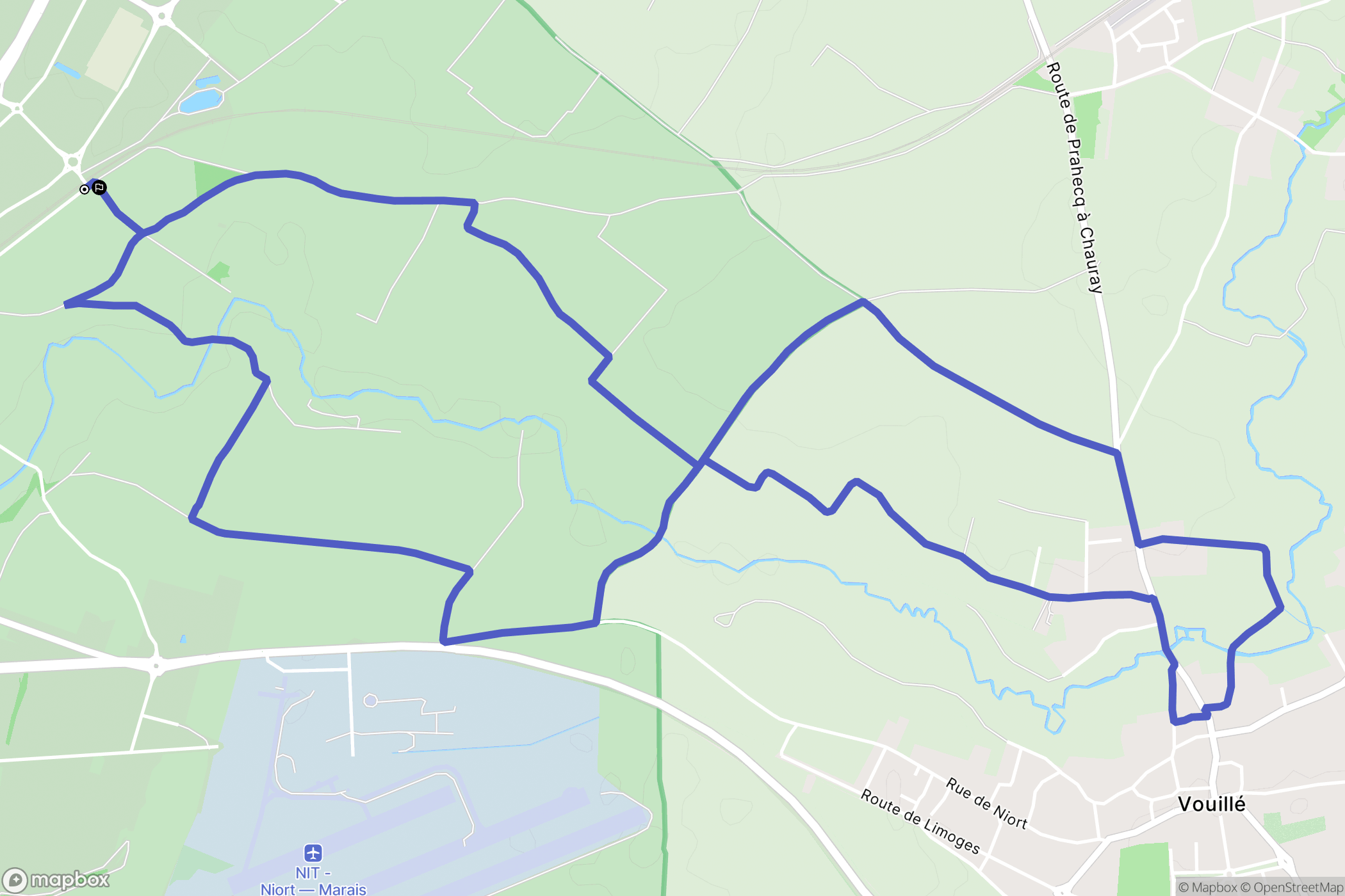 Niort : carte du parcours de randonnée - France