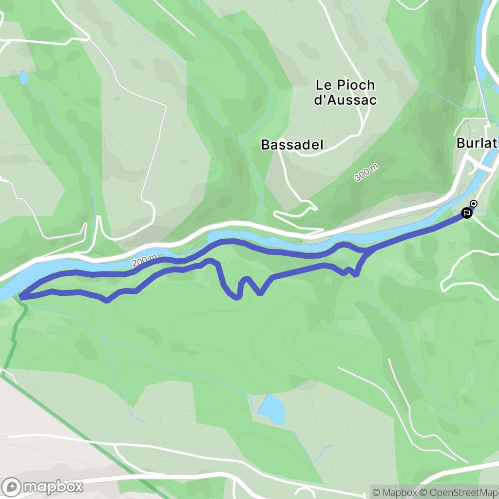 Burlats : carte du parcours de randonnée - France