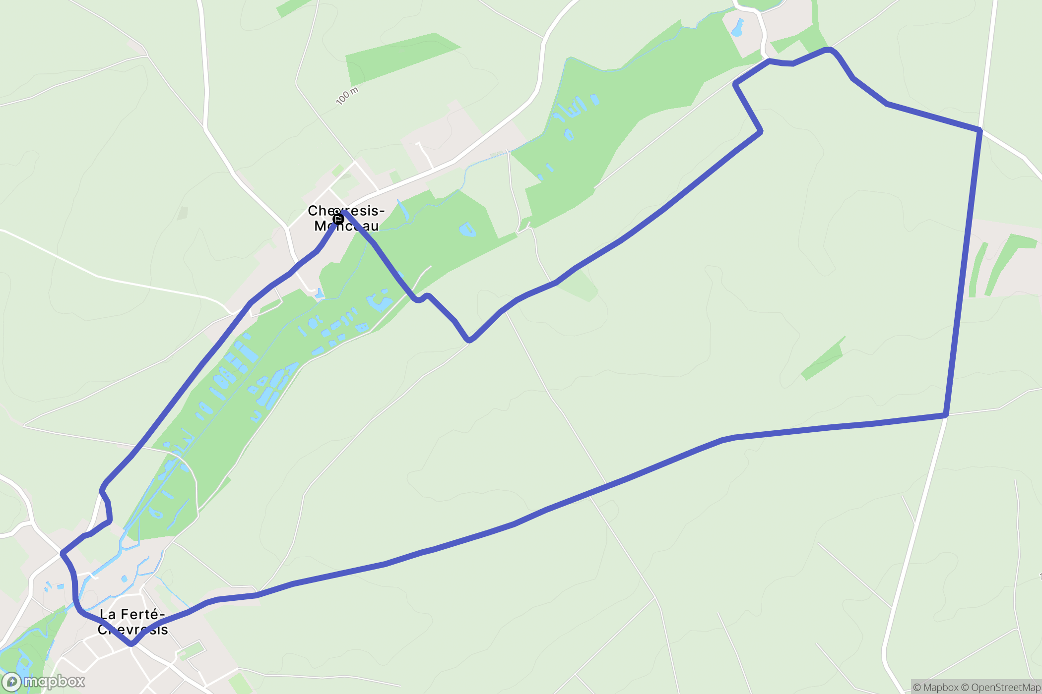 Chevresis-Monceau : carte du parcours de randonnée - France