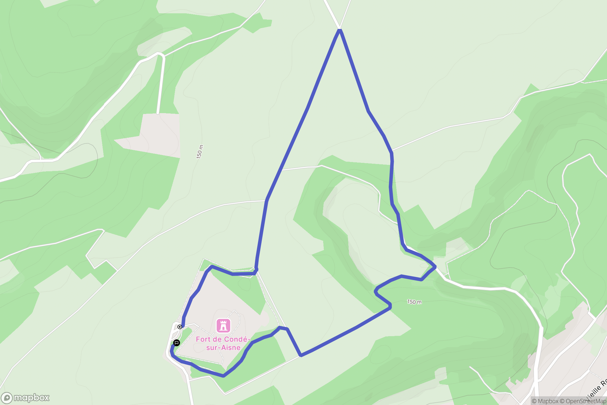 Chivres-Val : carte du parcours de randonnée - France