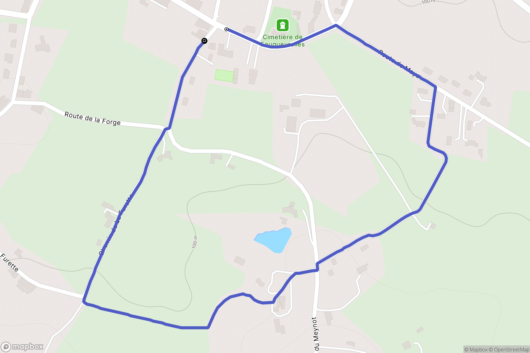 Fougueyrolles : carte du parcours de randonnée - France