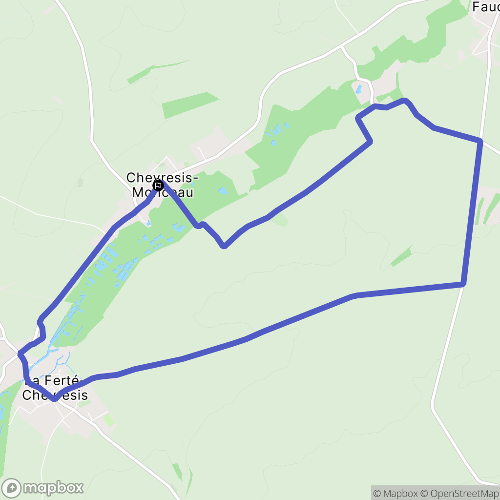 Chevresis-Monceau : carte du parcours de randonnée - France