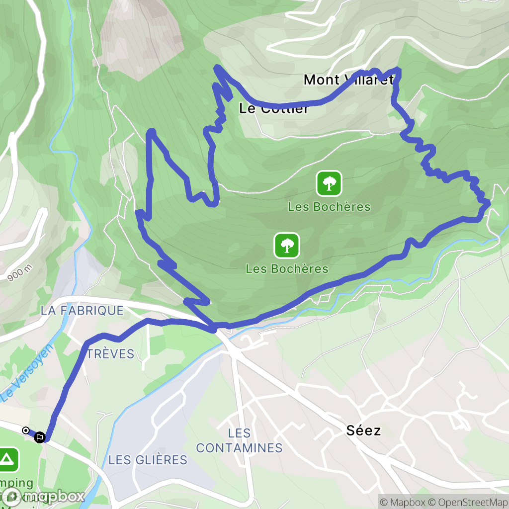 Bourg-Saint-Maurice : carte du parcours de randonnée - France