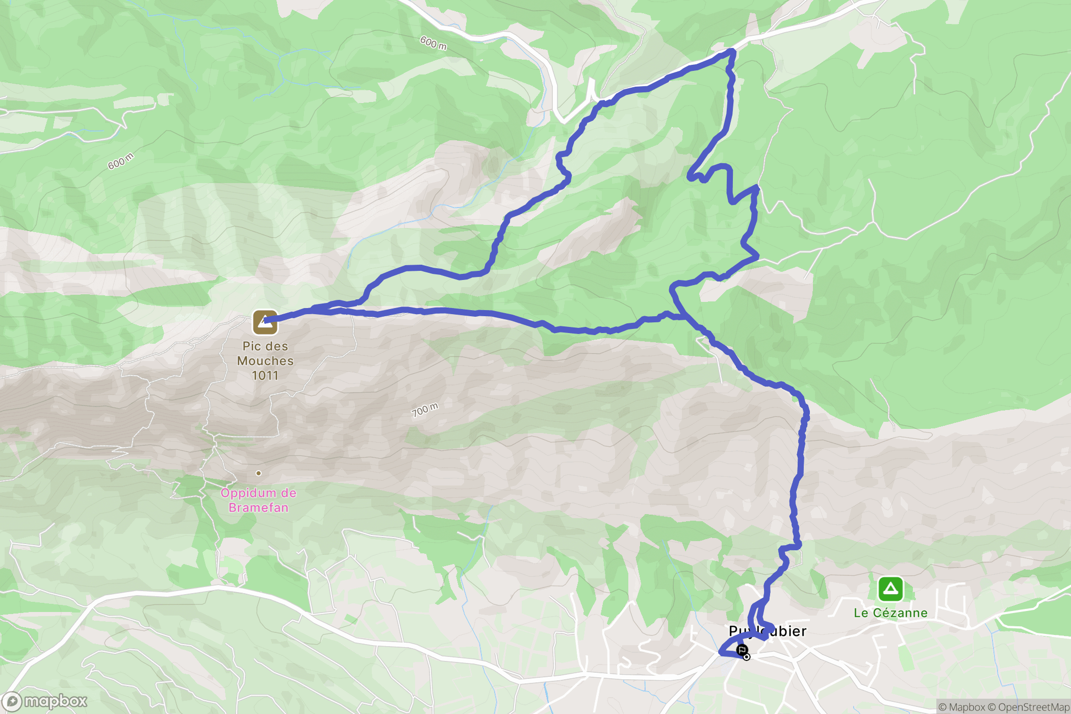Puyloubier : carte du parcours de randonnée - France