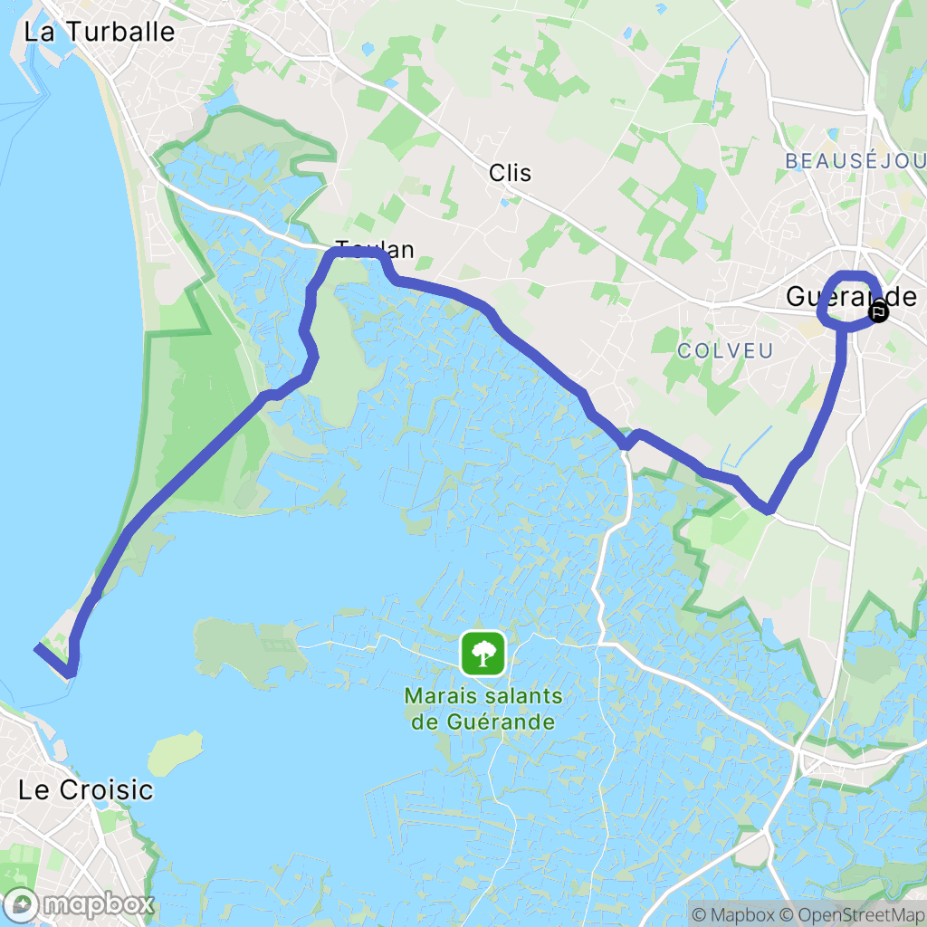 Guérande : carte du parcours de randonnée - France