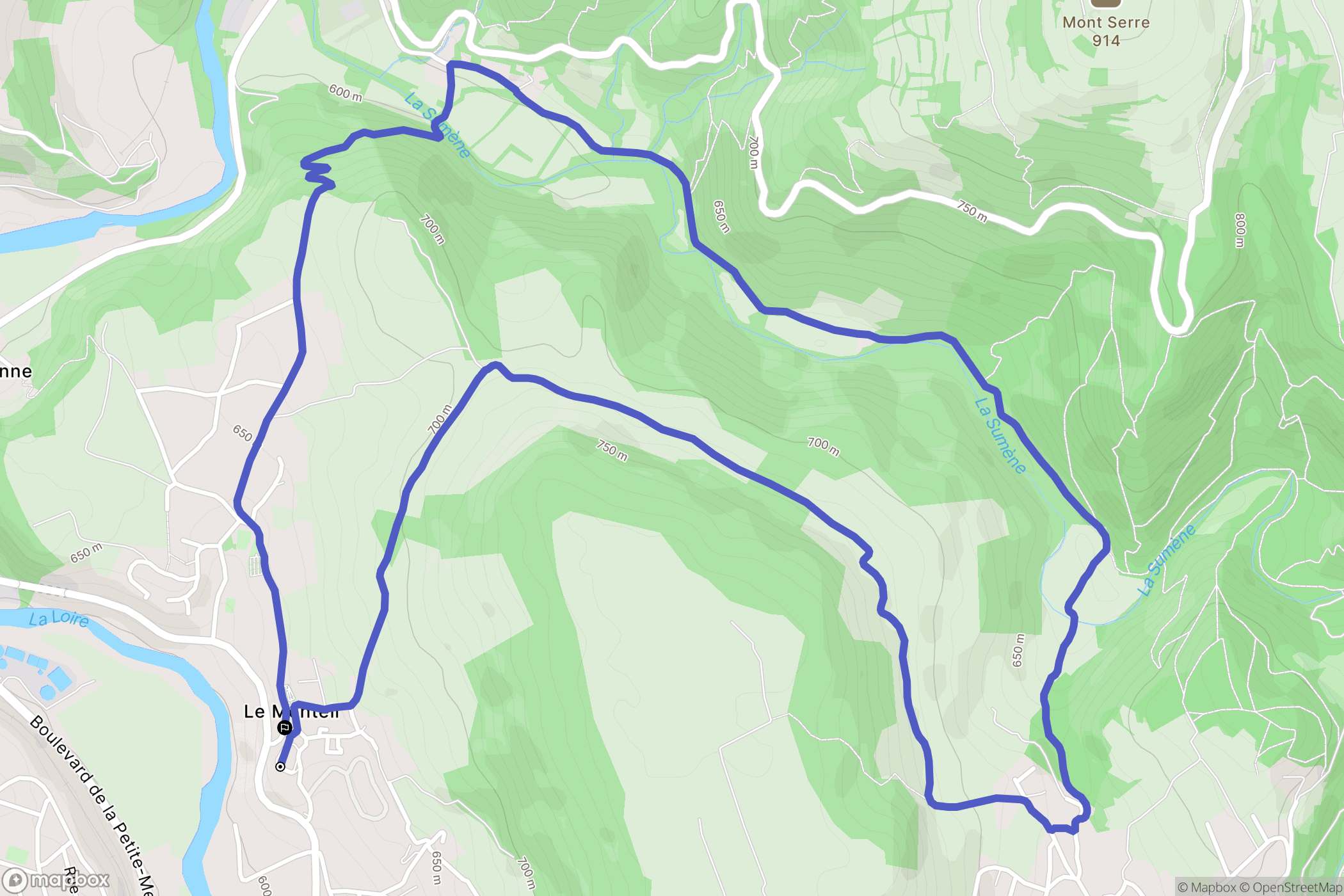 Le Monteil : carte du parcours de randonnée - France