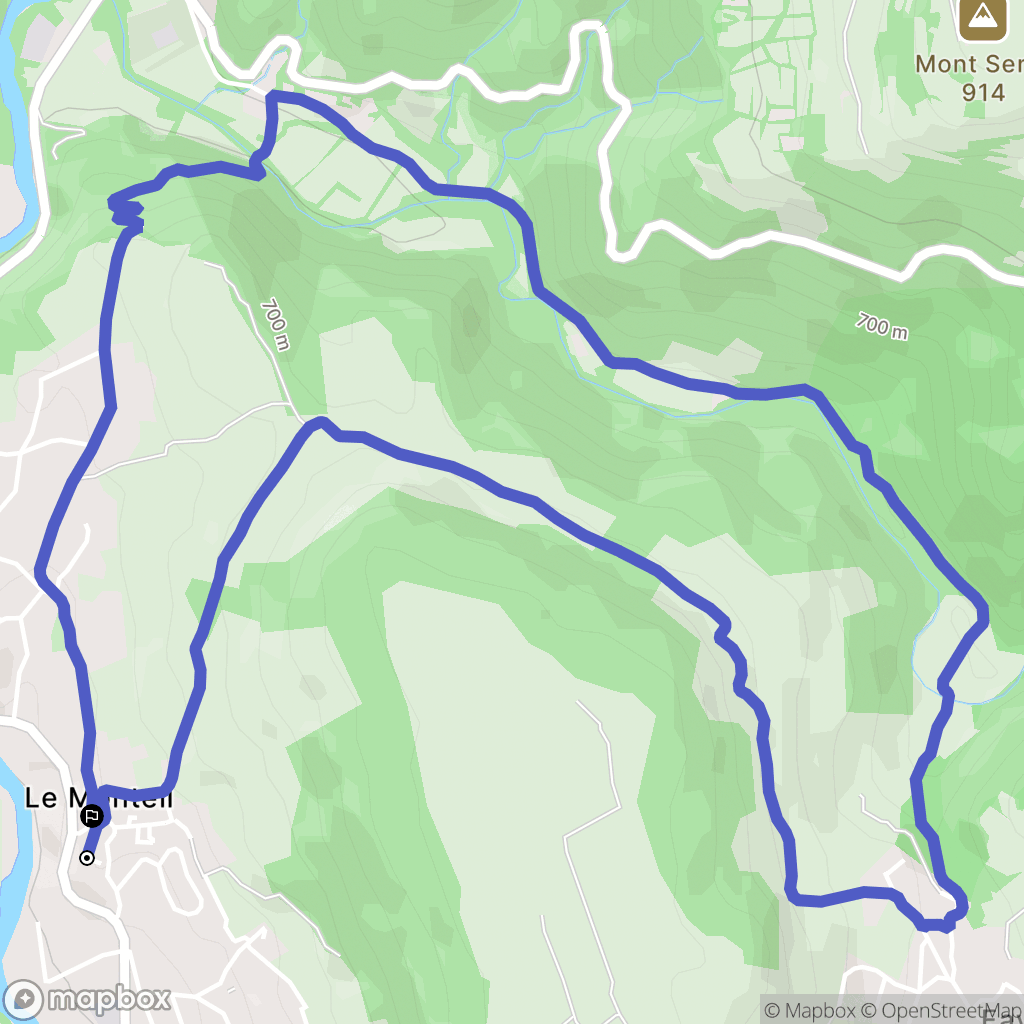 Le Monteil : carte du parcours de randonnée - France